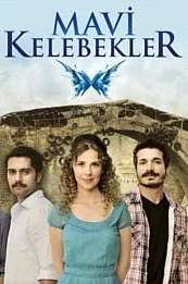 Голубые бабочки постер